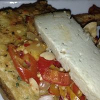  Panelle di Palermo with cashew cheese at Wrecking Bar Brewpub in Atlanta