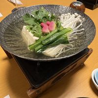 Tofu & enoki mushrooms  at Shikisai gin no to in Beppu