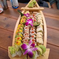 5 rolls in a boat at Ricky's Sushi - NE 14th Ave in Portland