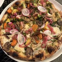 Vegan pizza 1/2 with vegan cheese  at Alder Wood Bistro in Sequim
