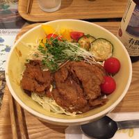 Soy meat with rice at LOVE Pacific Cafe in Nagoya