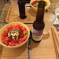 Taco rice and organic beer at LOVE Pacific Cafe in Nagoya