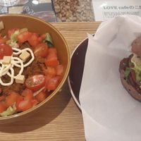 Tasty taco bowl, and burger at LOVE Pacific Cafe in Nagoya