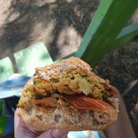 Scrumptious vegan burger! at Papa Earl - Mobile Food Vendor in Mount Standfast