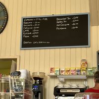 Drinks menu (chiller with cold drinks there too)   at Foyers Stores, Post Office & Cafe in Inverness