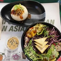Vegan Tofu poke bowl and boa bun   at DIP DASH - Social Distrikt  in Dubai