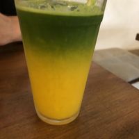 Kale and orange juice  at Gaia Art and Cafe in Rio De Janeiro