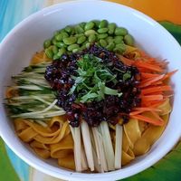 Zhajiang noodles at Amita Garden in Ukiah