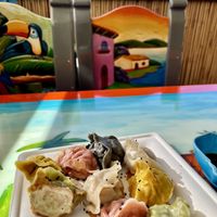 5 Color dumplings   at Amita Garden in Ukiah