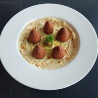 Vegan Kibbeh served with garlic hummus at The Pet People Cafe in Bangalore