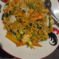 Noodles at Arjuna Vegetarian Restaurant   in Yogyakarta