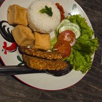 Tempeh and tofu at Arjuna Vegetarian Restaurant   in Yogyakarta