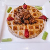 Chicken and waffles  at The New Vegan in Delray Beach