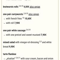 Some of the vegan options at Brauerei Biergarten Martinsbräu in Marktheidenfeld