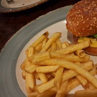 Vegan version of their Signature Burger at Caledonian Hotel in Leven