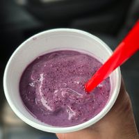 Blueberry muffin smoothie, sub vegan protein powder, omit yogurt. at NIP East - Fitness and Smoothie Bar in Mason City
