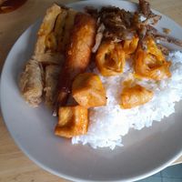 Com chay on a plate. Only 25.000 Dong at Cơm chay Diệu Vy in Ho Chi Minh City