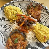 Rice, eggplnt and lentils. at Orient Experience II in Venice