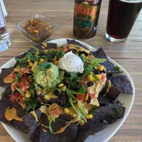 Nachos and local NOLA beer at Seed - Faubourg Lafayette in New Orleans