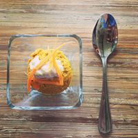 Raw carrot „cupcake“    ‍  at Seed - Faubourg Lafayette in New Orleans