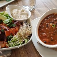 Chili and sala at Seed - Faubourg Lafayette in New Orleans