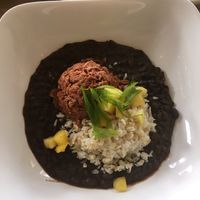 Jackfruit and black bean with rice and pineapple  at Seed - Faubourg Lafayette in New Orleans