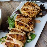 Artichoke cakes at Seed - Faubourg Lafayette in New Orleans
