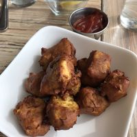 Our fav tofu nuggets with barbecue sauce  at Seed - Faubourg Lafayette in New Orleans