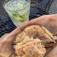 Rubenstein (after a few bites) and mojito  at Ruby's in Ashland