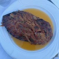 Stuffed Aubergine with Tomatoes and Onions  at Estiatório Antónis - Εστιατόριο Αντώνης in Elafonisos