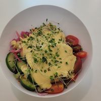 Crab(less) Cakes at Sip Sip Hooray Garden Cafe  in Englewood