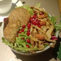 Dumplings with salad at Katzentempel Berlin Mitte in Berlin