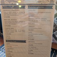 Menu 2 at La Musa Saludable in Manizales