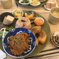 dry curry + katsu plate  at Coret in Tokyo