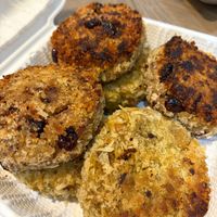 Chickpea patties at Chef W Vegan Lunchbox in Nassau