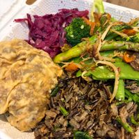 Mushroom pastry and wild rice  at Chef W Vegan Lunchbox in Nassau