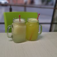 Aguas frescas. Pedimos de piña y guayaba at My Salad  in Puebla