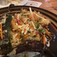 Chile relleno filling at Dos Perros in Durham