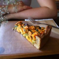 quiche with sweet potato and spinach at Laauma in Berlin