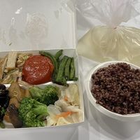A tasty vegan bento box  at Yuán Dà Vegetarian Restaurant - 元大素食店 in Taoyuan