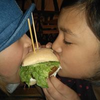 Oatburgers are great here! at El Rastrel Etic Cafe in Salamanca