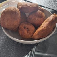 Pakora selection at Healthy Wealthy Veg & Vegan in Belfast