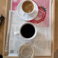 Espresso, drip coffee and banana oat drink   at Why＿？松本カフェ in Matsumoto
