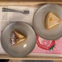 Vegan apple and vegan cheese cakes  at Why＿？松本カフェ in Matsumoto