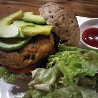 Chickpea burger at Prem Bistro and Cafe in Ho Chi Minh City