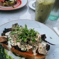 Wild mushrooms on toast at Joni at The Botanical Gardens in Sheffield