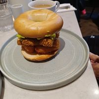 Breakfast bagel at Joni at The Botanical Gardens in Sheffield