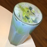 Blue Matcha: Matcha, Blue Spirulina, Choice of Plant-Milk (Banana), Choice of Sweetener (Maple Syrup) at Matchacita in Kalamazoo