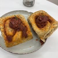 Vegane pestoschnecke   at Café Curie in Luebeck
