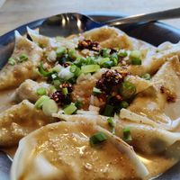 Vegan dumplings with sesame sauce at Noodle Lab  in Tampere